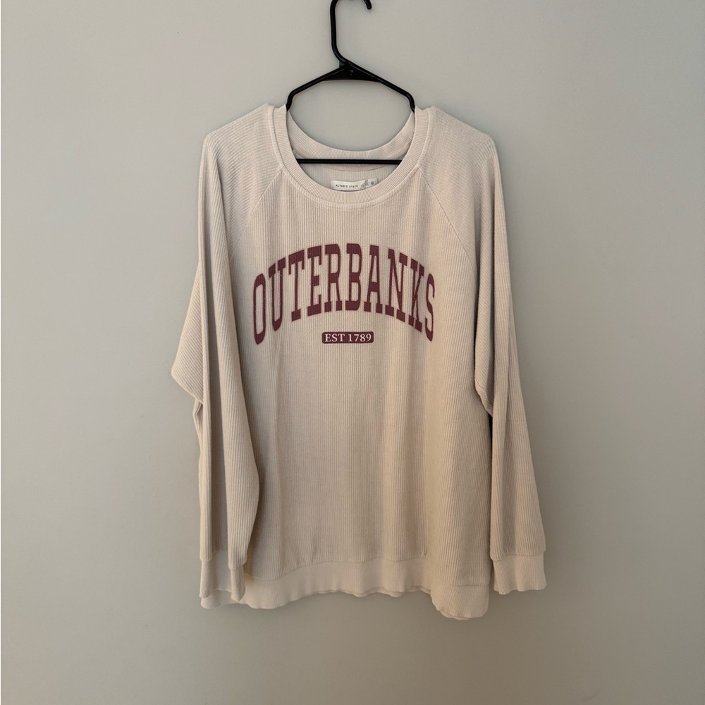 Cream Long Sleeve 'Outer Banks' Sweatshirt